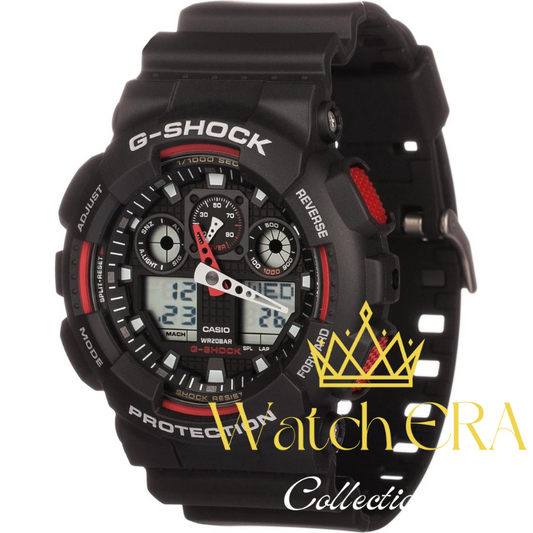 Casio G-Shock GA-100-1A4ER – Unstoppable Force in Black and Red